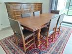 eiken eettafel met stoelen, Huis en Inrichting, Ophalen, Gebruikt, Eikenhout, 200 cm of meer