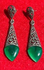 Gemerkte oorbellen van sterling zilver, Handtassen en Accessoires, Antieke sieraden, Ophalen of Verzenden, Zilver, Oorbellen