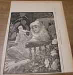 Oude prent: meisje met pop (1889), Collections, Photos & Gravures, Enfant, Avant 1940, Utilisé, Enlèvement ou Envoi