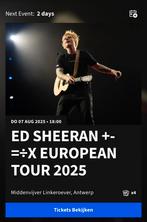 2 tickets Ed Sheeran op 7 augustus (Linkeroever), Augustus