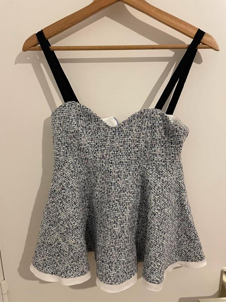 Chique top van Zara, Kleding | Dames, Topjes, Zo goed als nieuw, Maat 36 (S), Blauw, Zonder mouw, Ophalen of Verzenden