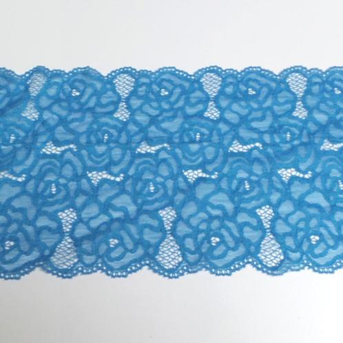 5918) elastische kant blauw 17cm breed, Hobby en Vrije tijd, Naaien en Fournituren, Nieuw, Kant, Ophalen of Verzenden