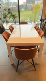 XOOON eettafel 190  90 cm – hoogglans wit – modern design, 150 à 200 cm, Cinq personnes ou plus, Comme neuf, Enlèvement