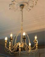 Lustre Flamant beige en fer forgé avec 8 ampoules, Enlèvement, Comme neuf