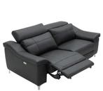 Canapé 3 places relax électrique en cuir - Noir  - Moelleux, Huis en Inrichting, Zetels | Zetels, Ophalen, 250 tot 300 cm, Metaal