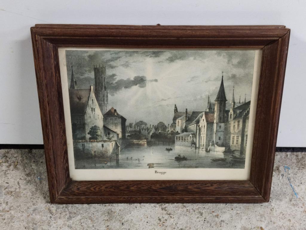 Kader met print van Brugge, Enlèvement ou Envoi