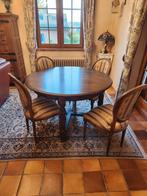 Table ronde avec ses 4 chaises en tissu, Maison & Meubles, Tables | Tables à manger, Enlèvement, Utilisé