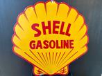 Rare ancienne tôle publicitaire Shell Gasoline, Collections, Utilisé, Enlèvement ou Envoi, Panneau publicitaire