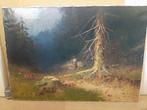 Grande peinture à l'huile d'une vue sur la forêt par Albert, Antiquités & Art, Enlèvement