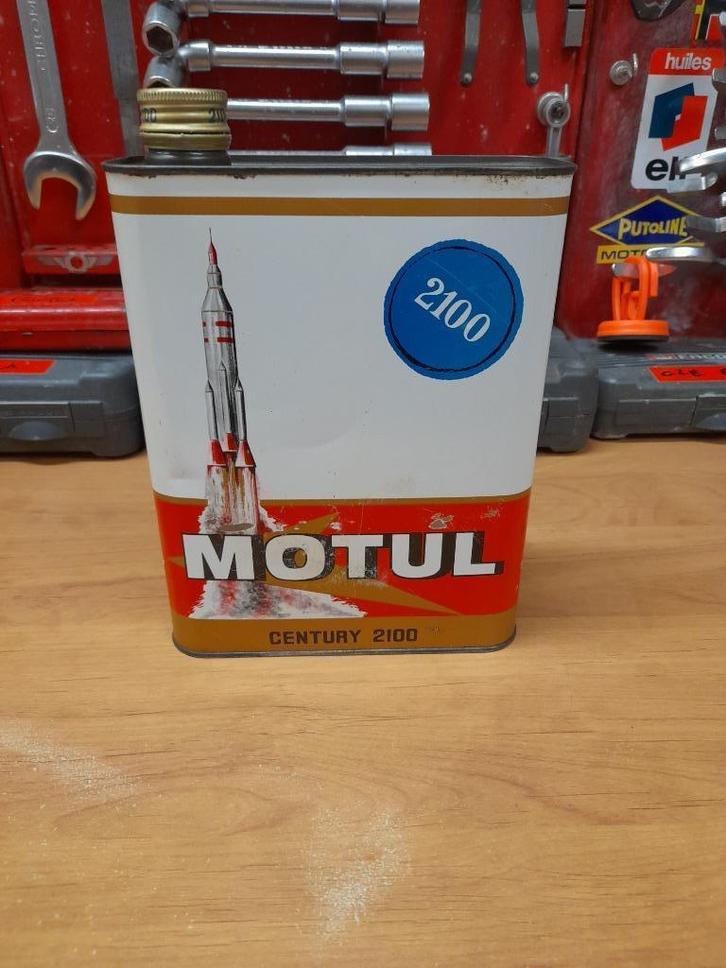 Oude lege oliekan Motul raket uit de 2100-eeuw, Verzamelen, Merken en Reclamevoorwerpen, Gebruikt, Overige typen, Verzenden