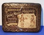 Ancienne boîte de chocolat Golden Medal de Warner & Co, Collections, Boîte en métal, Comme neuf, Enlèvement ou Envoi