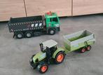 Dickie toys tractor met aanhangwagen en air pump kiepwagen, Ophalen, Gebruikt