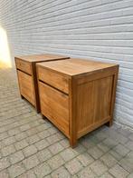Twee teakhout bureaukastjes / nachtkastjes, Huis en Inrichting, Ophalen, Zo goed als nieuw