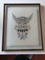 Garuda pentekening rijstpapier India, Enlèvement ou Envoi, Comme neuf, Autres matériaux, Moins de 50 cm