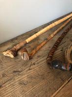 Brocante set van 6 handgemaakte Franse houten wandelstokken, Antiek en Kunst, Ophalen of Verzenden