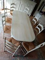 Eiken massieve tafel en 8 stoelen, Huis en Inrichting, Tafels | Eettafels, Ophalen