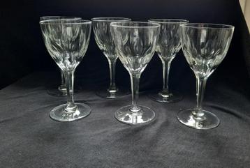 6 grands verres cristalin taillé ,VSL., Enlèvement ou Envoi