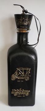 Mallorcaanse glazen fles bekleed met zwart lee, Antiek en Kunst, Antiek | Glaswerk en Kristal, Ophalen of Verzenden