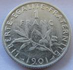 Pièce de 1 franc Semeuse 1901 en argent 5g, Enlèvement ou Envoi, Monnaie en vrac, Argent, France