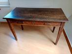 Vintage massief houten bureau of eettafel met laden/schuiven, Gebruikt, Ophalen, Bureau