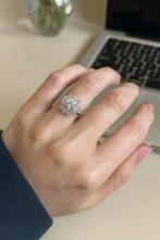 Bague florale, argent s925, moissanites, Handtassen en Accessoires, Ringen, Verzenden, Nieuw, Wit, Goud