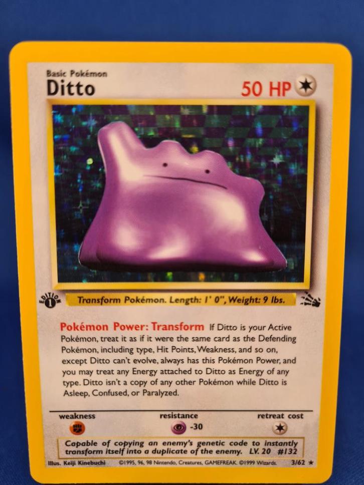 Ditto 3/62 - Fossil (1st edition), Hobby en Vrije tijd, Verzamelkaartspellen | Pokémon, Gebruikt, Verzenden