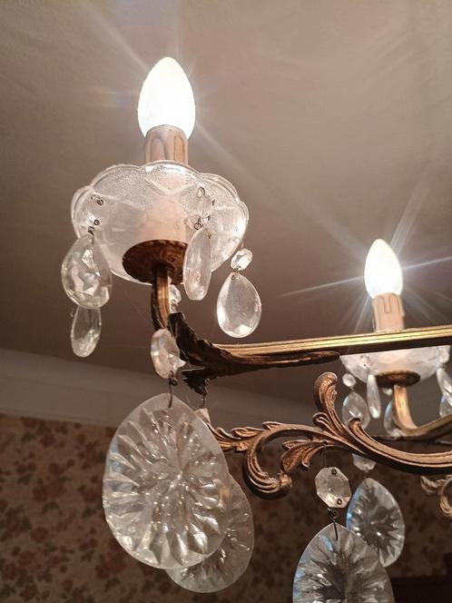 lustre, bougies en cristal, Maison & Meubles, Lampes | Lustres, Utilisé, Métal, Enlèvement