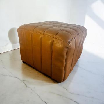 Pouf/pouf vintage de couleur cognac, Enlèvement ou Envoi