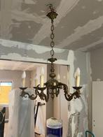 Koperen luster met lampen, Huis en Inrichting, Ophalen of Verzenden, Gebruikt, Metaal, Antiek