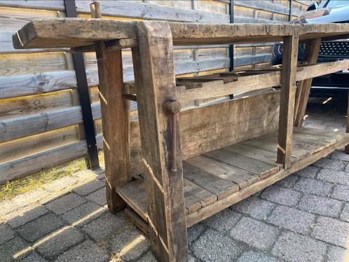 Houten werkbank (eik), Antiek en Kunst, Curiosa en Brocante, Ophalen