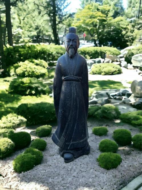 Statue guerrier chinois 160 cm en GCR, Tuin en Terras, Tuinbeelden, Nieuw, Boeddhabeeld, Beton, Ophalen