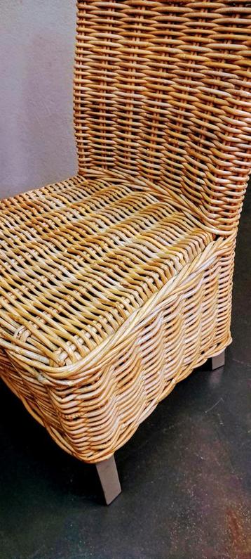 Prachtige landelijke stoelen in echte rotan 4 stuks, Huis en Inrichting, Ophalen of Verzenden, Zo goed als nieuw