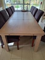 Eetkamertafel met 10 stoelen, Huis en Inrichting, Ophalen, Gebruikt, Landelijk, Vijf personen of meer