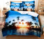 NIEUW Zomers dekbedovertrek Palm 2p 240x2m20, Ophalen of Verzenden, Nieuw, Dekbedovertrek
