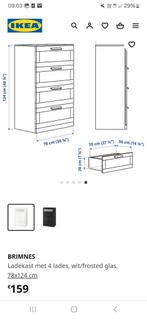 Ikea brimes witte ladekast, Maison & Meubles, Armoires | Penderies & Garde-robes, Comme neuf, Enlèvement