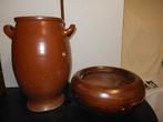 2 BLOEMPOTTEN, Tuin en Terras, Bloempotten, Gebruikt, Rond, Aardewerk, Tuin