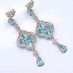 Zilveren oorbellen met Topaas edelstenen, Enlèvement ou Envoi, Argent, Argent