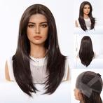 Mono top swiss lace pruik lang bruin haar zonder pony model, Envoi, Neuf