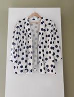 handmade vintage hemdblouse polka dot, 80's, Blauw, Ophalen