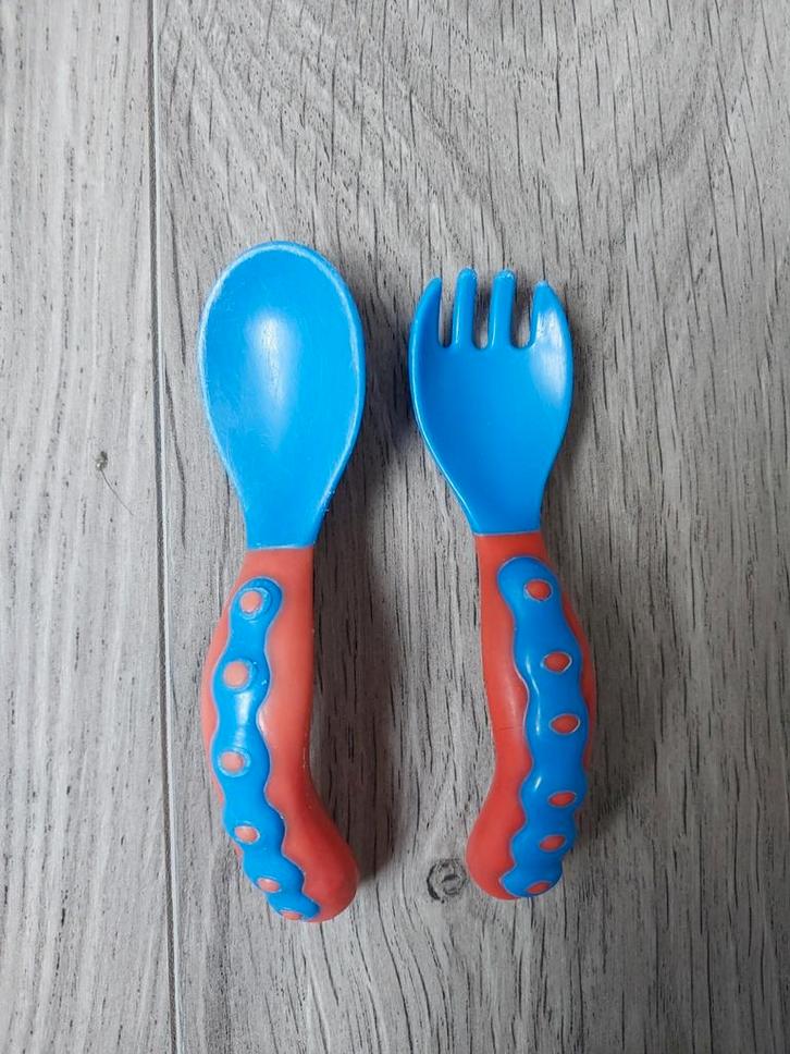 Nûby babybestek 2 stuks vork & lepel, Kinderen en Baby's, Babyvoeding en Toebehoren, Ophalen of Verzenden