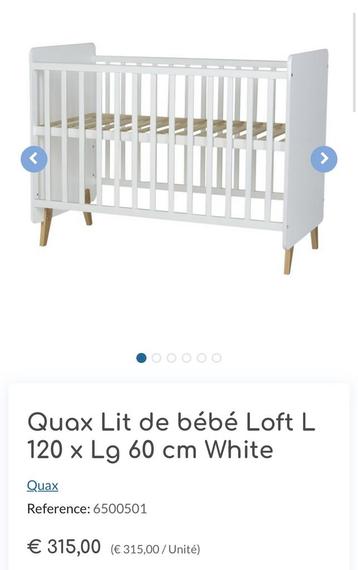 Quax Lit de bébé Loft L 120 x Lg 60 cm White  