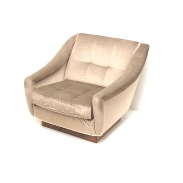 Vintage fluwelen fauteuil jaren '60 '70 midcentury retro  beschikbaar voor biedingen