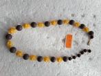 collier de fantaisie ras de cou 40 cm brun et orange C40B, Synthétique, Brun, Enlèvement ou Envoi, Neuf