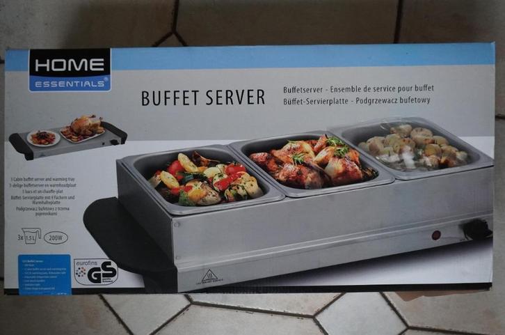 Chauffe plats + buffet server Home Essential, Electroménager, Plaques de gril, Neuf, Enlèvement ou Envoi