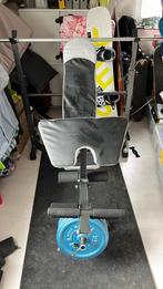 Bench press + 40kg gewichten, Sport en Fitness, Ophalen, Zo goed als nieuw
