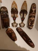 6 Afrikaanse maskers 1 = 7€ of 6 = 30€, Antiek en Kunst, Ophalen of Verzenden