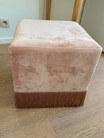 Poef met flosjes roze velvet fluweel, Huis en Inrichting, Ophalen, Zo goed als nieuw