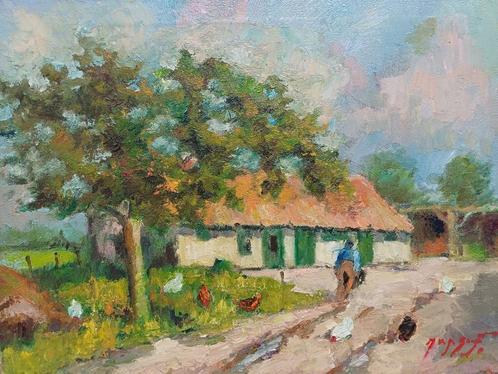 3 Schilderijen M.VAN DEN BEMPT  "Boerderij", Antiek en Kunst, Kunst | Schilderijen | Klassiek, Ophalen of Verzenden