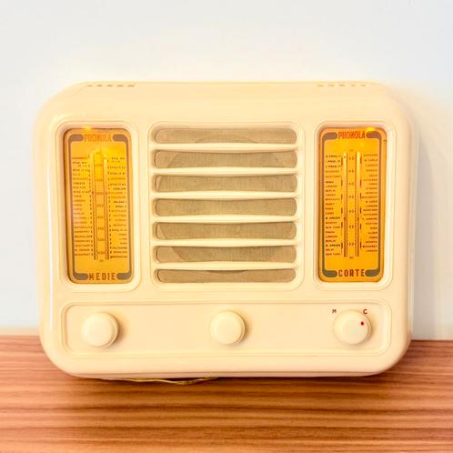 ZELDZAME VINTAGE BUIZENRADIO PHONOLA 5535 BARBIER MUSEUMSTUK, Antiek en Kunst, Antiek | Tv's en Audio, Verzenden
