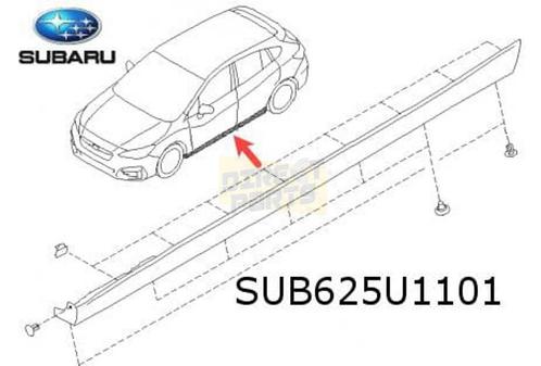 Subaru Impreza (10/17-) (GT) dorpelafdekking Links (te spuit, Auto-onderdelen, Carrosserie, Subaru, Nieuw, Verzenden